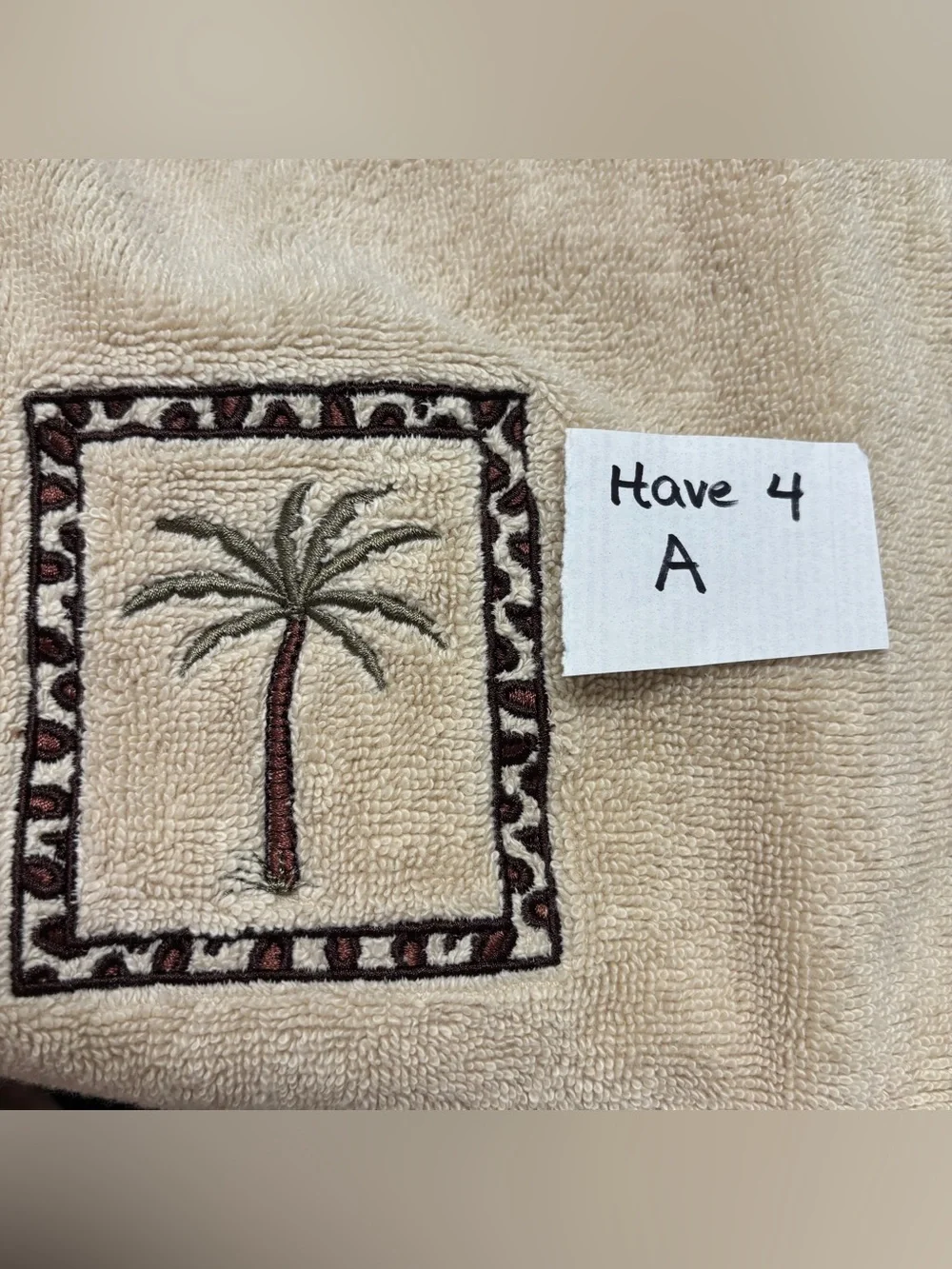 Avanti Linens Banana Palm Embroidered Hand Towel Tropical Coastal Neutral Safari